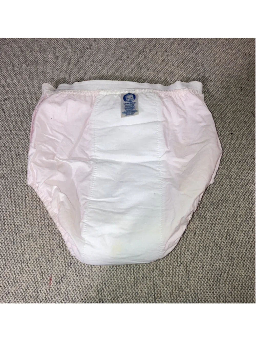 Vintage Pink Baby Gerber Plastic Diaper Cover Rubber Pants Vinyl Lined Padded 2T